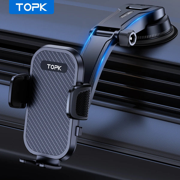 360° Adjustable Car Phone Holder with Suction Mount – Dashboard & Console Bracket for 4–7 Inch Smartphones