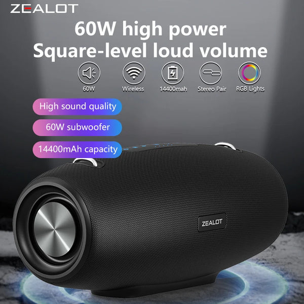Zealot S67 Bluetooth Speaker 14400mAh Waterproof Portable 6.1CH